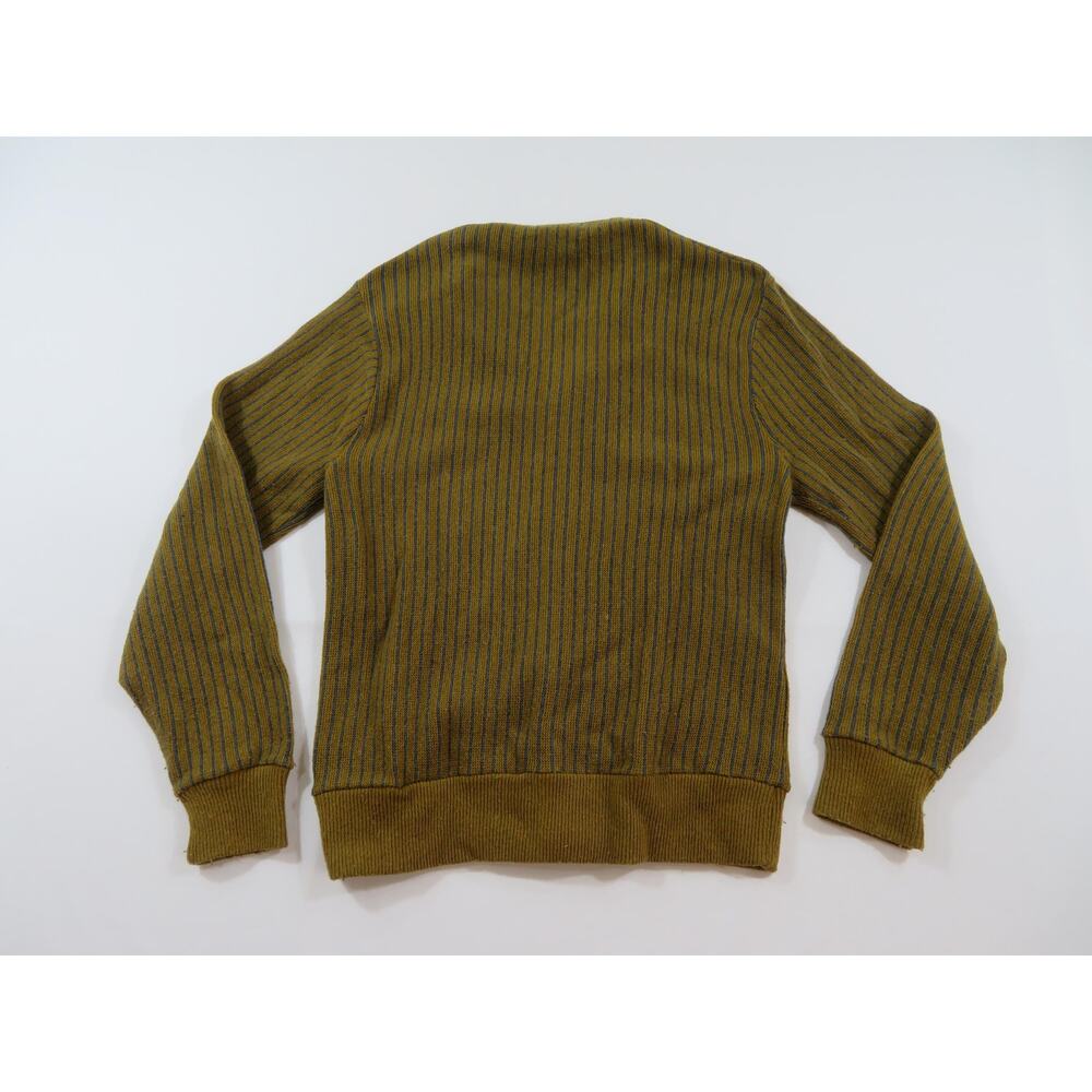 Hudson Sportswear Cardigan Sweater, Wool-Mohair, Brown Blue Striped Sz L 1960s - Picture 2 of 4